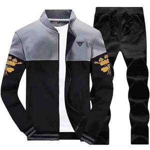Survêtement à fermeture éclair avec logo personnalisé survêtement de jogging d'entraînement pour hommes avec fermeture à glissière à glissière vêtements de sport pour hommes ensembles de survêtements - Product Image 1