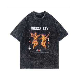 2025 nouveau Design à manches courtes doux personnalisé lavé à l'acide hommes t-shirts décontracté lavé à l'acide t-shirts pour vêtements de rue - Product Image 3