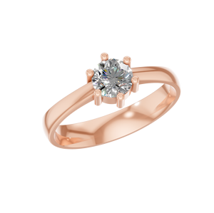 Anillo de compromiso solitario de oro macizo de 14 quilates con ajuste clásico de 6 puntas de diamante cultivado en laboratorio certificado IGI para fiesta de aniversario - Product Image 1