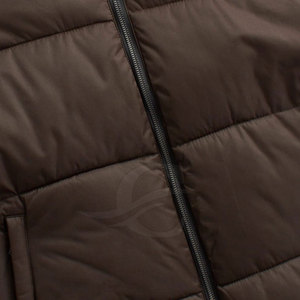 Veste en duvet d'hiver en tissu de toile de taille personnalisée pour hommes, chaude pour l'extérieur, col montant et bouffant à bulles, vente directe d'usine - Product Image 3