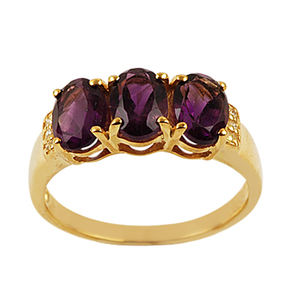 Bague en pierre précieuse citrine naturelle en argent sterling 925 plaqué or à trois pierres stock prêt en gros - Product Image 2