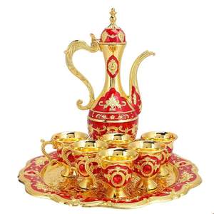 ชุดน้ำชาสแตนเลสสตีลทุบพร้อมฝาทองแดงที่ตัดกันและมือจับภาชนะใส่เครื่องดื่มคุณภาพสูง - Product Image 6