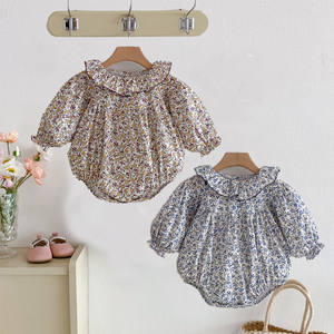 Tutina Floreale a Maniche Lunghe con Volant per Bambine, Moda Primaverile per Neonate e Bambine Piccole - Product Image 1