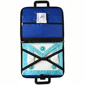 Delantal masónico bordado a máquina Estuche Cuero Negro Liso Personalizado Bordado Delantal Estuche - Product Image 1