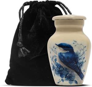 Hummingbird Mini keepsake เผาศพโกศ3นิ้วพร้อมกล่องของขวัญกำมะหยี่และถุงอลูมิเนียมขนาดเล็กพร้อมฝาเกลียวที่ปลอดภัย - Product Image 5