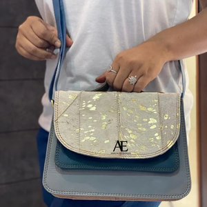 Bolso de piel metálica reciclado hecho a mano con estilo único, bolso de cuero de alta calidad, bolsos de cuero coloridos para mujer - Product Image 1