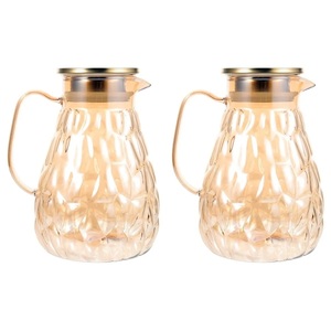 Jarra de Agua de Vidrio Atractiva con Tapa de Vidrio, Hecha a Mano, con Capacidad de Más de 1 Litro, Decoración de Cocina de Lujo para Agua, Jugo y Vino - Product Image 1