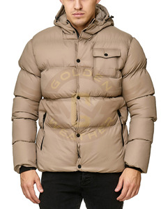 2025 personalizado de alta calidad sostenible moda de talla grande abrigo de invierno para hombre al aire libre con capucha burbuja chaqueta acolchada logotipo frontal - Product Image 4