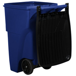 Bote de Basura Rectangular con Ruedas Rubbermaid FG9W2273BLUE BRUTE de 95 Galones, Color Azul, con Tapa - Product Image 4