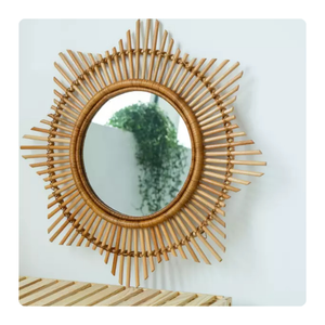 ESPEJO DE RATÁN DE ALTA CALIDAD DE LUJO, HERMOSA DECORACIÓN DEL HOGAR 100% NATURAL ECOLÓGICO PARA HABITACIONES DE ESTILO TROPICAL - Product Image 3