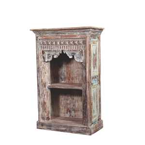 <b>Rustic</b> Wooden Bookshelf for Home Office Living Room Bedroom School Hotel with Durable Metal Cabinet Design - Product Image 1