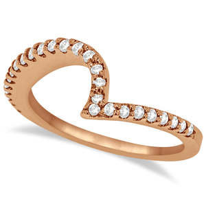 แหวนแต่งงานทรงเพชร Contour 0.25 กะรัต ประดับเพชรแบบ Prong Set ในทองคำโรสโกลด์ 18K - Product Image 1