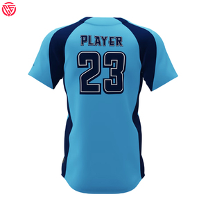 Maillot de baseball 100% polyester à séchage rapide à deux boutons, léger, fermeture à bouton d'entraînement, maillot de baseball à motif uni - Product Image 3