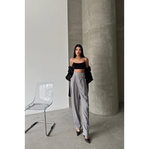 กางเกงขายาวสีเทาสำหรับผู้หญิงแบรนด์ดีไซเนอร์ - Product Image 1