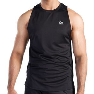 Gym Fitness Wear 100% algodón Gym Tank Top Muscle Fit Curved Hem Fitness Shirts Ropa de entrenamiento Camisetas sin mangas para hombres - Product Image 1