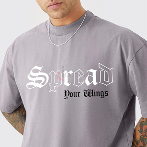 Drop Shoulder Plain 100% algodón estampado gráfico personalizado Casual Streetwear Tee fabricante de alta calidad - Product Image 4