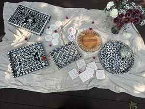 Bone Inlay <b>Mother</b> of Pearl Resin Tray Serving Tray for Hotel Restaurant - Product Image 5