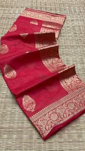 Nouvelle Collection Evergreen Design Pour Femmes Banarasi Saree En Soie Avec Chemisier Avec Travail Imprimé Exportateur Et Fournisseur Indien - Product Image 2