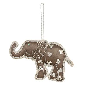 Décorations de Noël en satin de velours perlé brodé à la main Formes personnalisées Ornement Père Noël Chaussettes Girafe Éléphant PAON - Product Image 4