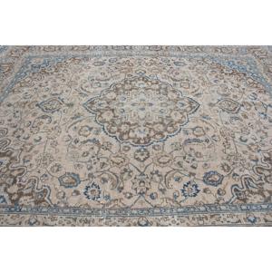 Alfombra Turca Vintage de 9.4x12.3 pies, Alfombra Azul Sólida - Product Image 4