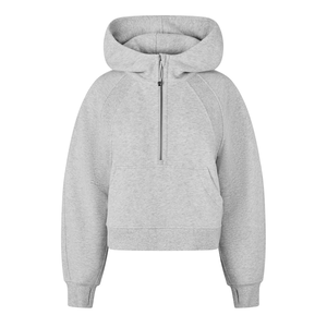 Sweat à capuche court à demi-fermeture éclair pour femmes Street Fashion Oversized Hoodie Dress for Women Casual Wear Women Casual Hoodie with Drawstring - Product Image 1