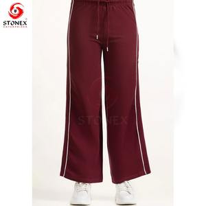 กางเกงขายาวผู้หญิงไซส์ใหญ่ ดีไซน์ทันสมัย มีเชือกผูก เอวผูกได้ ผลิตจากผ้าฝ้าย 100% ใส่สบาย ทรงเข้ารูป เหมาะสำหรับฤดูใบไม้ร่วง จัดส่งรวดเร็ว รับสกรีนโลโก้ - Product Image 1