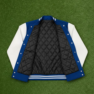 OEM/ODM 100% coton laine à la mode poids lourd Varsity Jacket respirant Streetwear Color Block Hip Hop Jacket pour homme - Product Image 3