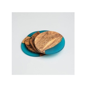 Sous-verres en bois et en résine de meilleure qualité avec support pour tasse à thé de cuisine, sous-verres de tasse à café de forme ronde pour la maison, taille personnalisée - Product Image 3