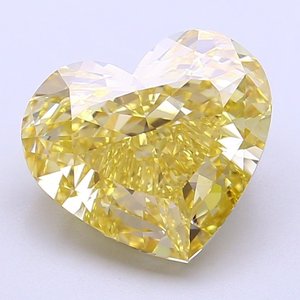 Diamante Cultivado en Laboratorio, Corte Corazón, 4.06ct, VVS2, Amarillo Intenso Fantasía - Product Image 1