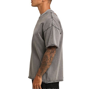 Camiseta Vintage de Algodón para Hombre, Manga Corta, Corte Holgado, Impresión Personalizada, Serigrafía OEM, 100% Algodón - Product Image 3