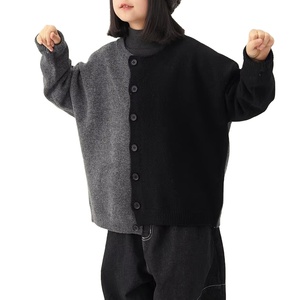 Cardigan décontracté en maille douce bicolore pour enfant, confortable, durable, chaud, de qualité supérieure, à col en V, double boutonnage, coupe décontractée - Product Image 3