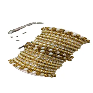 时尚珠宝传统外观金色昆丹手镯套装女孩和女性珠宝
