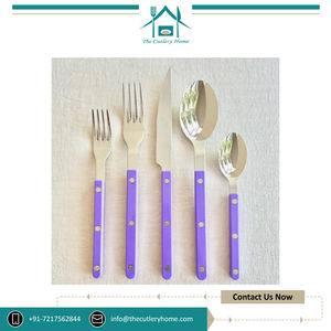 Juego de cubiertos de acero inoxidable con mango de resina sostenible de Color plateado seguro para alimentos de diseño moderno y bajo demanda del fabricante superior - Product Image 2