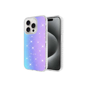 Coque arrière de protection Netzy Premium pour iPhone 15 Pro Max, étui en silicone brillant dégradé, silicone souple blanc - Product Image 1