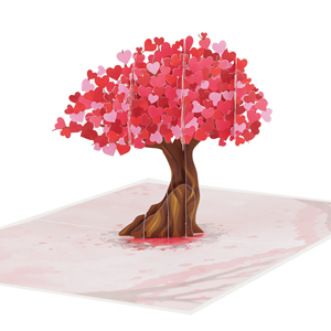 Venta al por mayor personalizable 3D Pop-Up Red Love Tree Card Impresión Offset Artesanía de papel para el Día de San Valentín - Product Image 4
