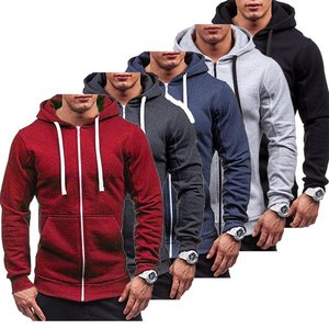 Vente en gros de sweats à capuche zippés de haute qualité pour hommes impression personnalisée broderie 100% coton sublimé teint uni disponible XS hiver - Product Image 6