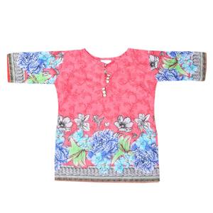 Girls Lawn Printed <b>Kurti</b> - Pink - Product Image 2