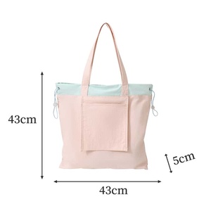 Polyester Tote Bag 43cm X 43cm X 5cm Zipper Closure Multiple Pockets Unisex Minimalist Style Soft Handle Interior Pocket - Product Image 2