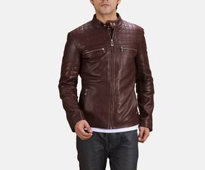 Chaqueta de invierno para hombre de diseño superior con cuello levantado manga completa 100% cuero de alta calidad personalizable precio razonable - Product Image 1