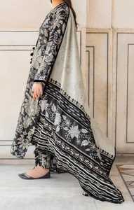 Purple Lace Embroidered Pure Lawn Cotton Indian/Pakistani Women's Straight Salwar Kameez Muslim Dress Luxury Eco-Friendly Summer - Product Image 2