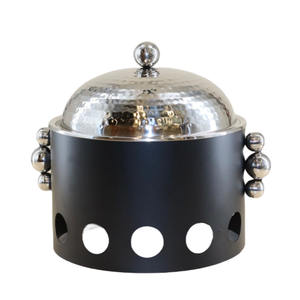 Plat à chafing rond martelé, produit phare pour hôtels et restaurants, en promotion - Product Image 4