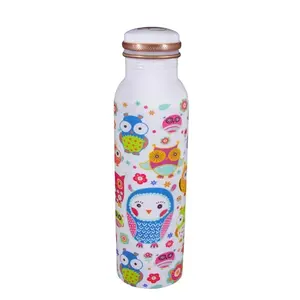 Botella de agua de cobre puro hecha a mano india de calidad superior esmalte impreso buenos beneficios para la salud venta al por mayor vasos de plástico - Product Image 2