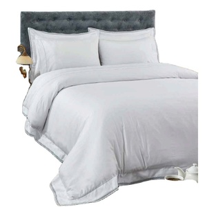 Juego de Ropa de Cama de Lujo de 6 Piezas, Tamaño King, Satén de Algodón, Funda Nórdica XL y Sábana Ajustable, Tejido con Patrón Sólido para Hoteles - Product Image 1