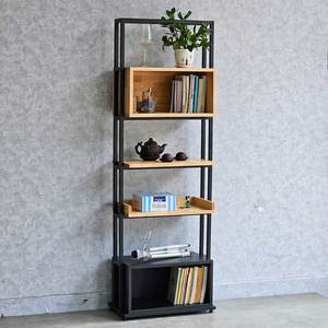 Estante Decorativo KTB68172 con Marco de Hierro, 54x28x160cm, Madera de Caucho, Tipo Vertical, para Sala de Estar - Product Image 4