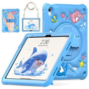 Custodia Protettiva per Tablet da 10.9 Pollici, Portatile e Adatta ai Bambini, in Silicone e PC, con Tracolla e Porta Penna - Product Image 2