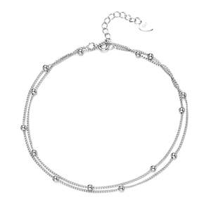 Cavigliera Religiosa Cristiana in Argento Sterling con Perle, Placcata in Oro e Rodio, con Perle d'Acqua Dolce, Cristalli e Diamanti, Ideale come Regalo - Product Image 1