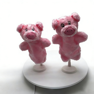 Custom Cute Furry Pink Pig Hand Puppet for <b>Toddlers</b> & Preschool Education, Interactive Pig Stuffed Hand Puppet Toy with Arms for - Product Image 2