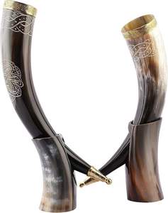 Auténtico Cuerno Vikingo de Búfalo Pulido Hecho a Mano, Souvenir Ecológico, Exquisito Estilo Religioso de Animales, Apreciación del Naturaleza - Product Image 1