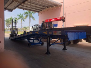 Rampa de muelle hidráulica de acero acanalado antideslizante de 10 toneladas, bomba de mano combinada de cilindro de carretilla elevadora, 1 año de garantía, núcleo del motor - Product Image 3