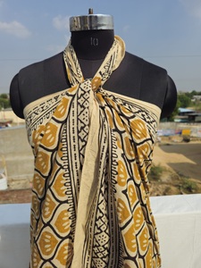 Nueva Venta caliente Beach Block Dabu Impreso Beach Wrap Sarong Bufanda Vestido Algodón Ropa de baño Personalizable Sarong Conjunto al por mayor - Product Image 3